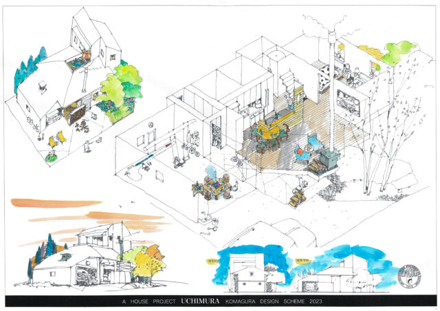 プレイルーム＆趣味の空間にも活用できる土間空間【インナーガレージのある家】の計画イラストの画像